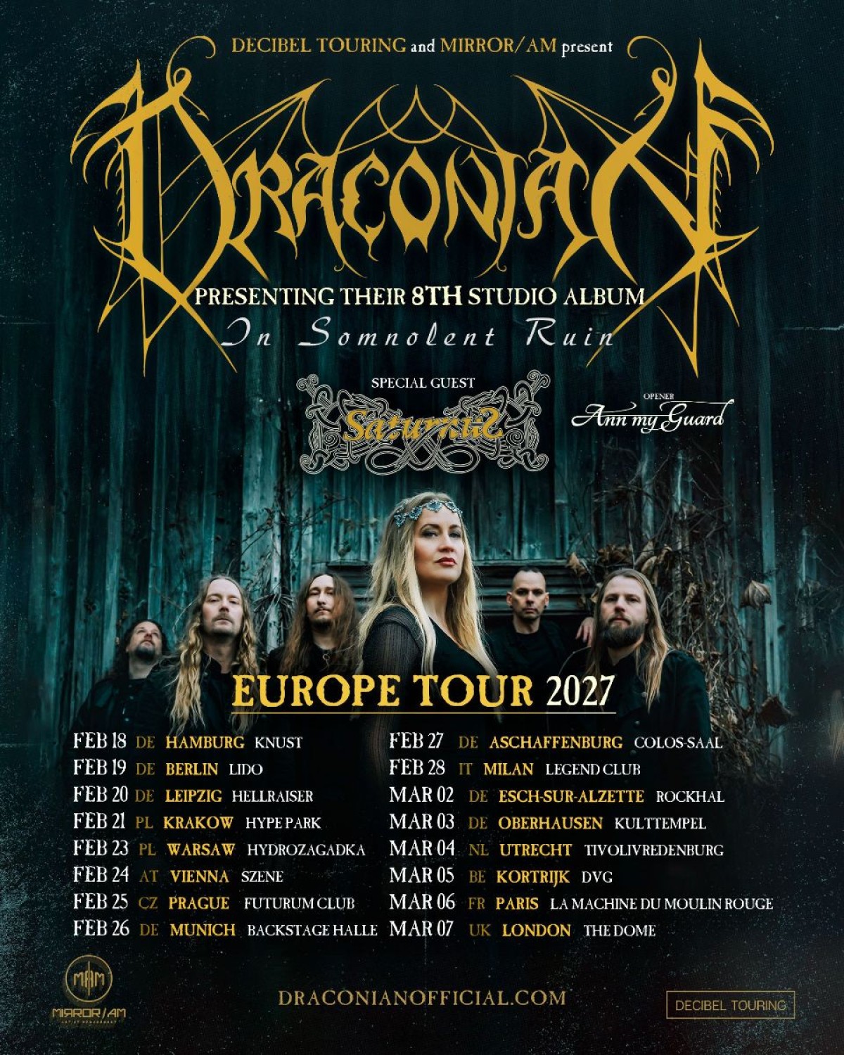 Draconian - In Somnolent Ruin Tour 2027