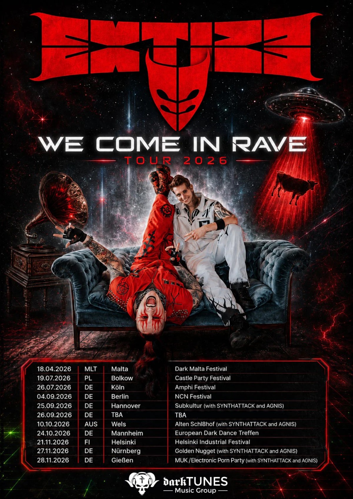 Extize - We Come In Rave Tour 2026